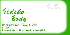ildiko body business card