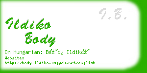 ildiko body business card